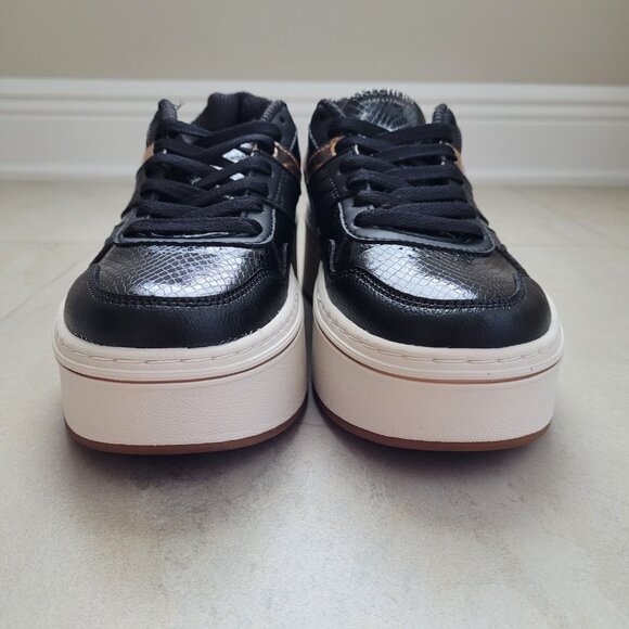 Skechers Court & Classics Paloma Lifted Glow Sneakers Black/Rose Gold Size 8 - Picture 7 of 11